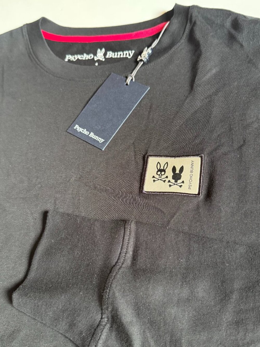 Psycho Bunny Monroe Long Sleeve Tee Mens Small Black Pima Cotton Logo NWT